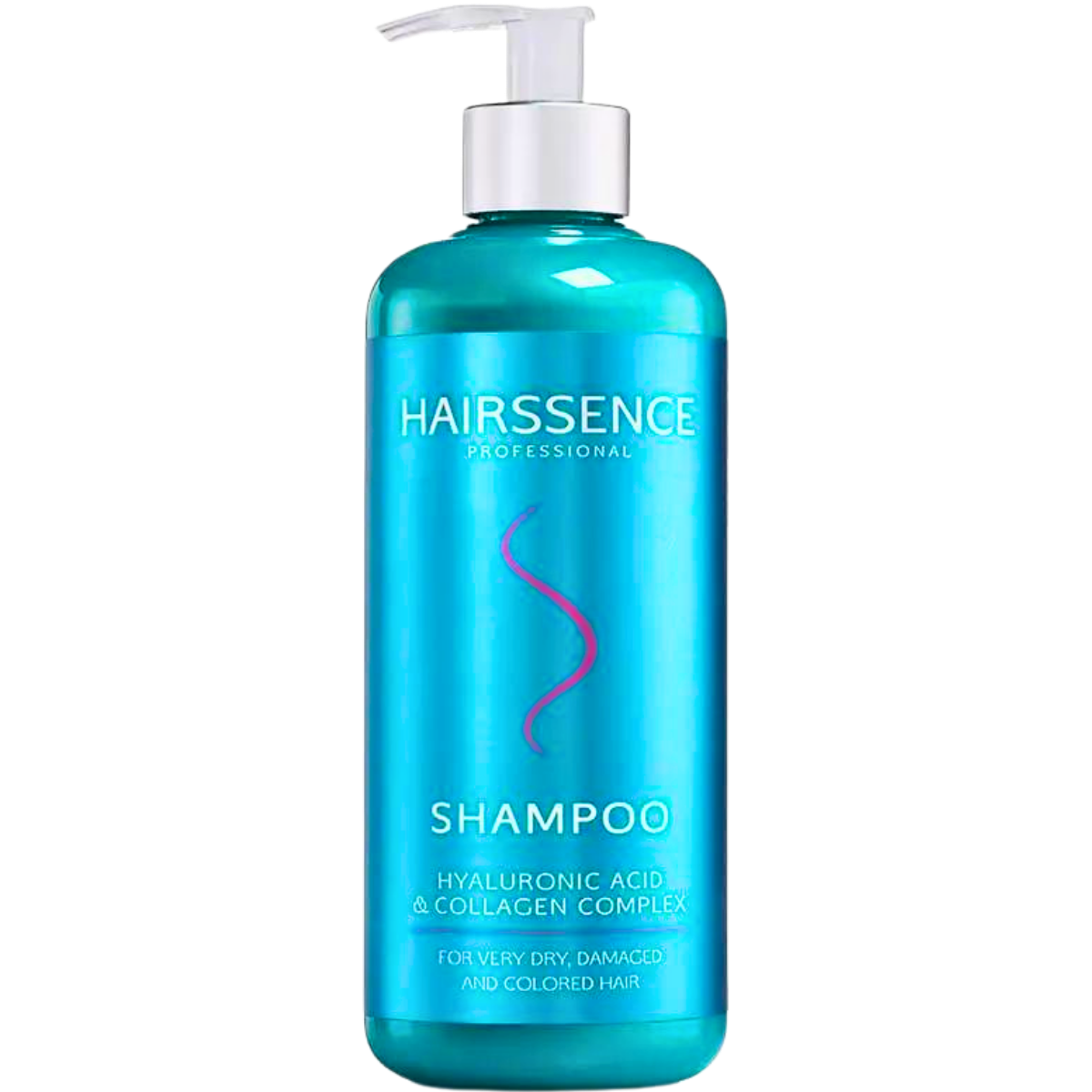 שמפו לשיער HAIRSSENCE חומצה היאלורונית וקולגן לשיער יבש, פגום וצבוע 500 מ"ל