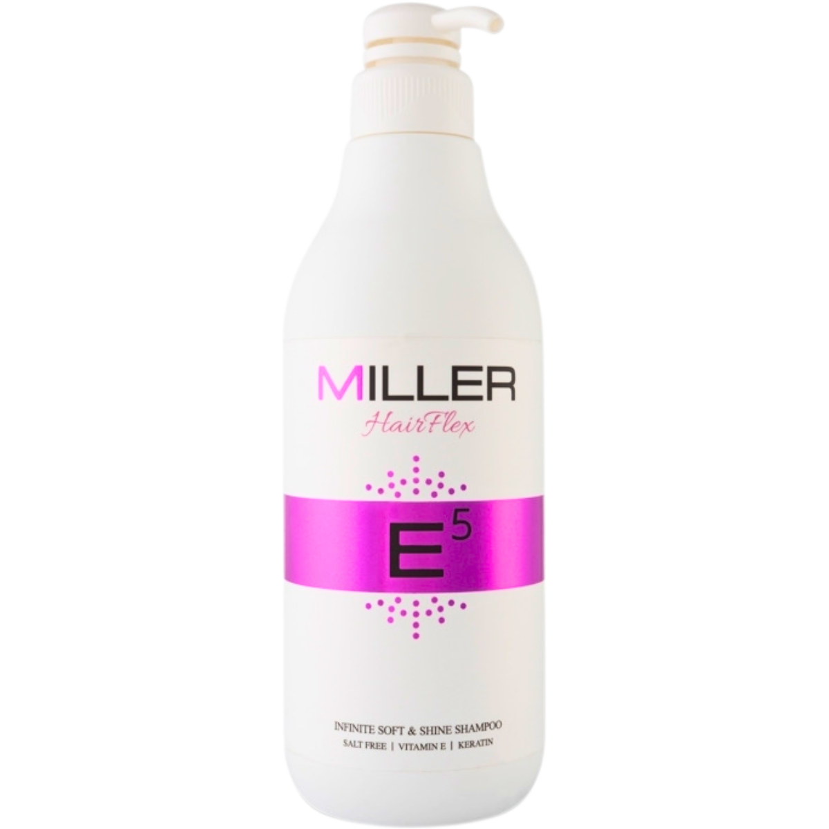 שמפו ללא מלחים MILLER E5 לשיער יבש מסדרת היירפלקס מילר 1000 מ"ל