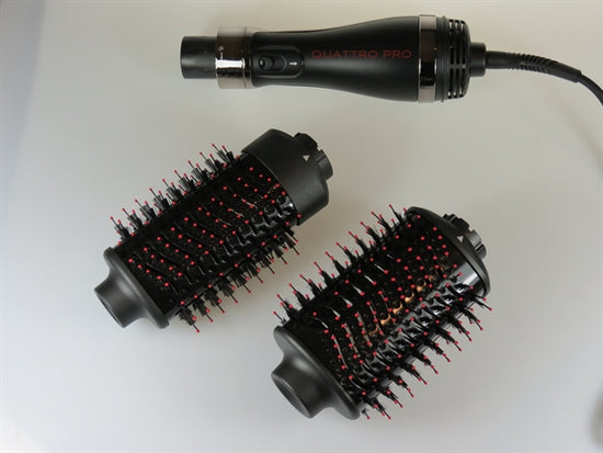 מברשת שיער חשמלית QUATTRO PRO לייבוש ועיצוב בעלת שני ראשים מתחלפים 6 ס