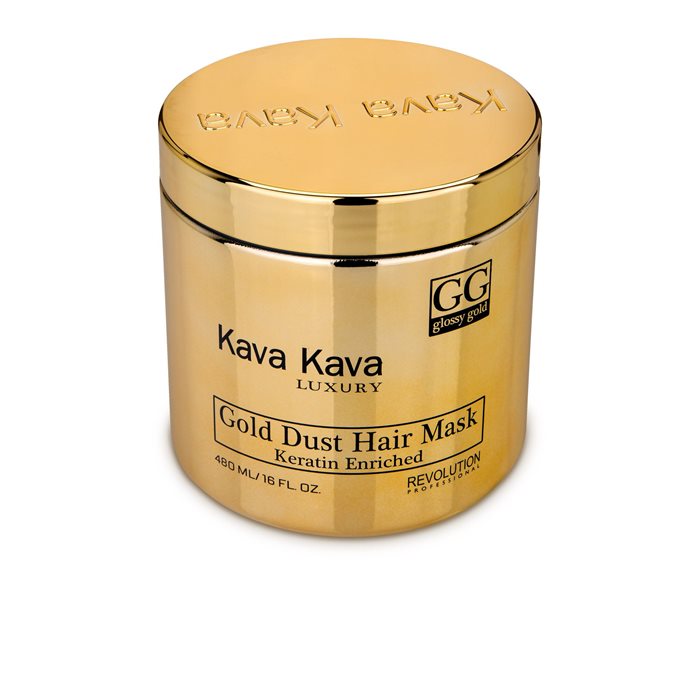 מסכת קרטין עם גרגרי זהב לשיער יבש או פגום Kava Kava קווה קווה 480 מ"ל